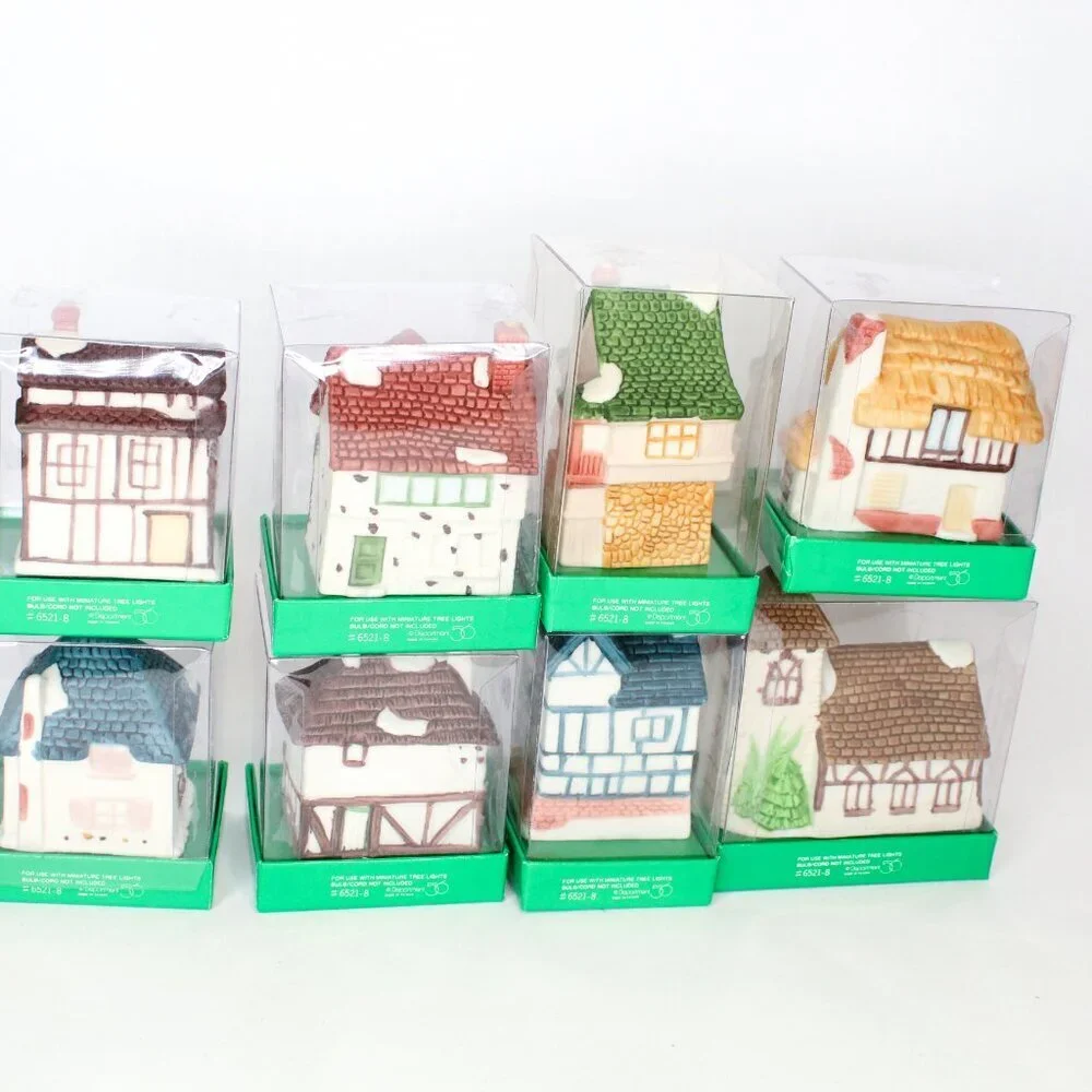 8 Depart 56 Dickens Village Ornaments String Light Clip On Christmas Bui…